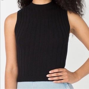 WHT American Apparel Mock Neck Ribbed Tanktop